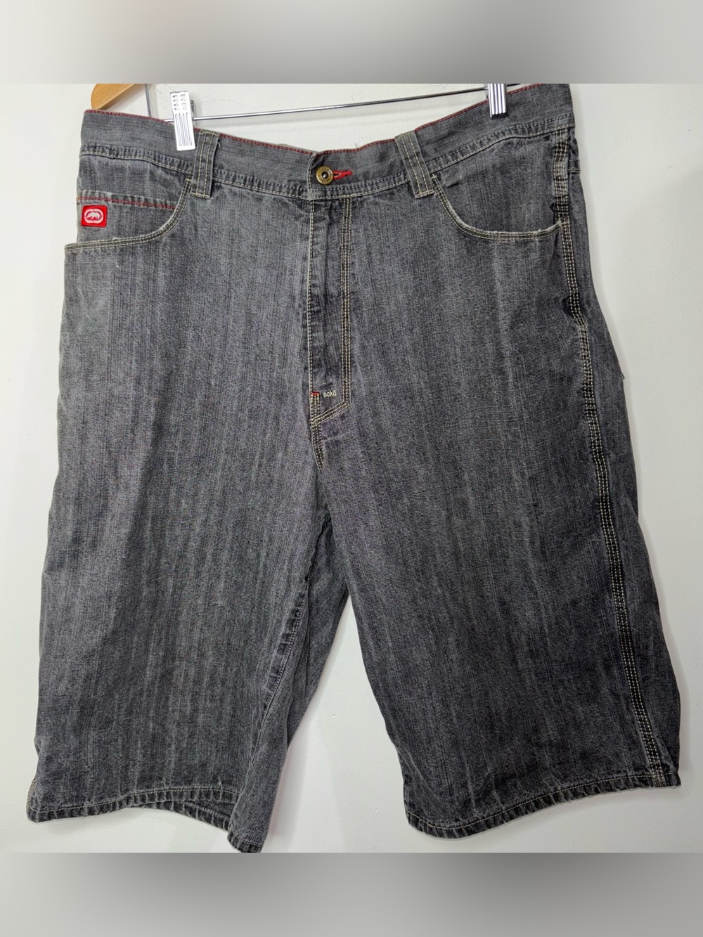 Vintage Ecko Unltd Shorts Jorts Size 36 Gray Denim Loose Fit Baggy Y2K 90s  100%